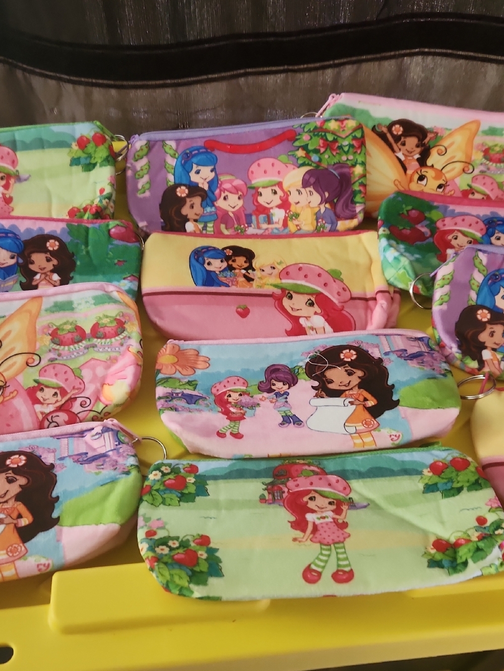12 Piece Kids Strawberry Themed Pink and Green Character Pouch - Unbranded